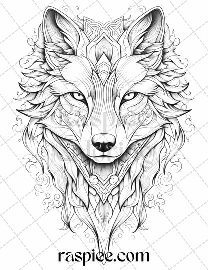 40 Beautiful Tattoos Grayscale Coloring Pages Printable for Adults, PDF File Instant Download