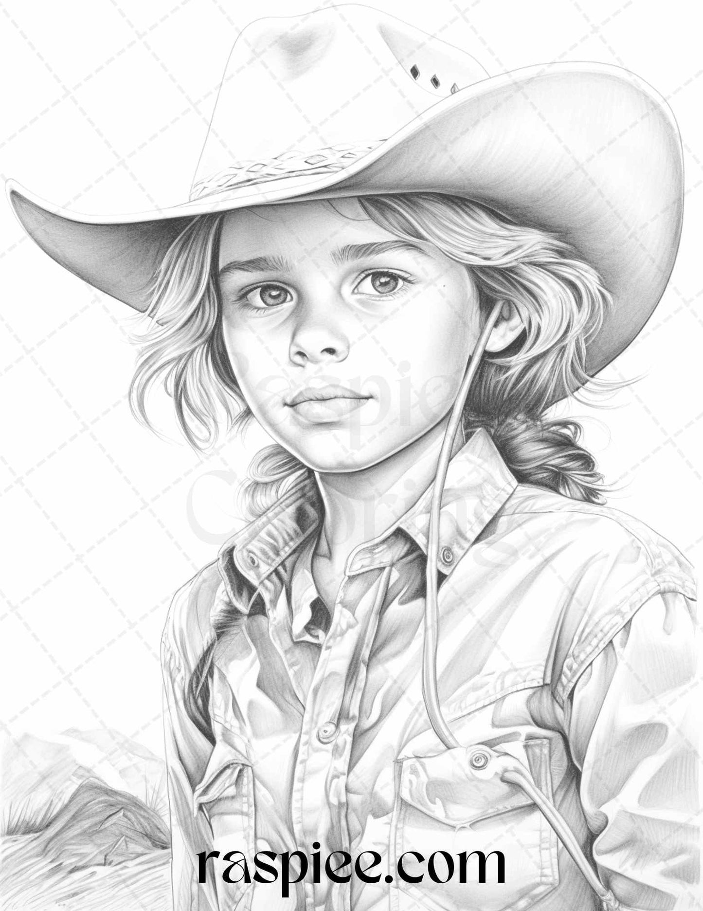 45 Wild West Cowboys Grayscale Coloring Pages Printable for Adults, PDF File Instant Download