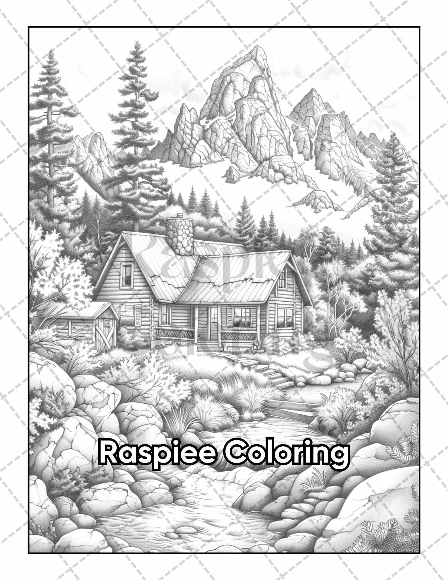 101 Relaxing Landscapes Grayscale Adult Coloring Pages Printable PDF Instant Download