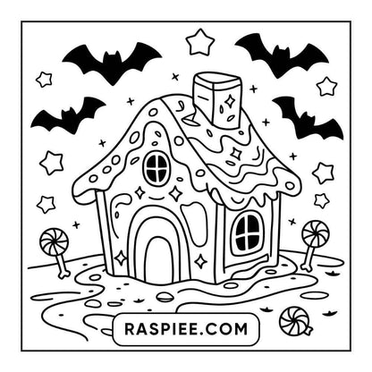 100 Bold and Easy Cute Halloween Coloring Pages Printable PDF Instant Download