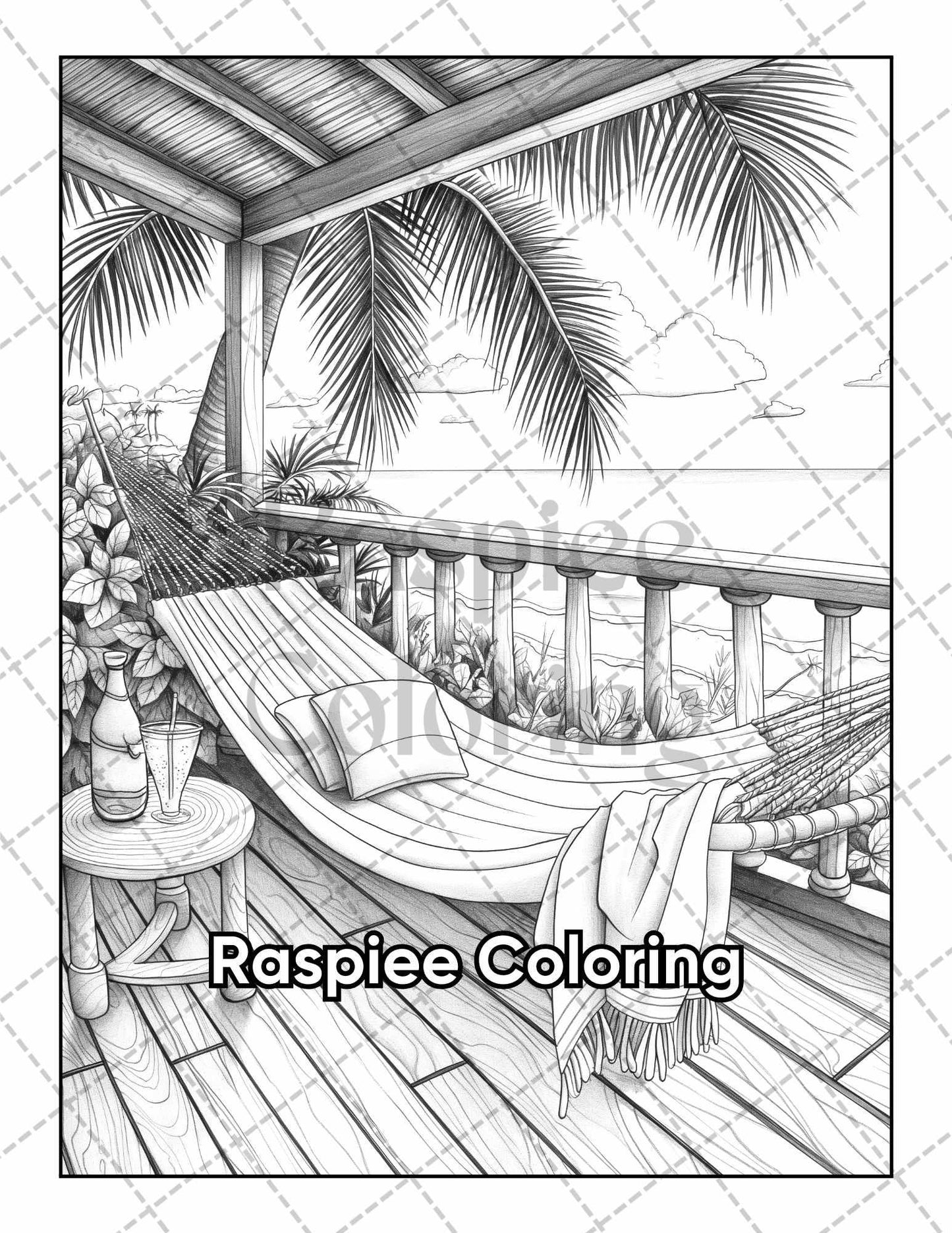 50 Balcony Garden Adult Coloring Pages Printable PDF Instant Download