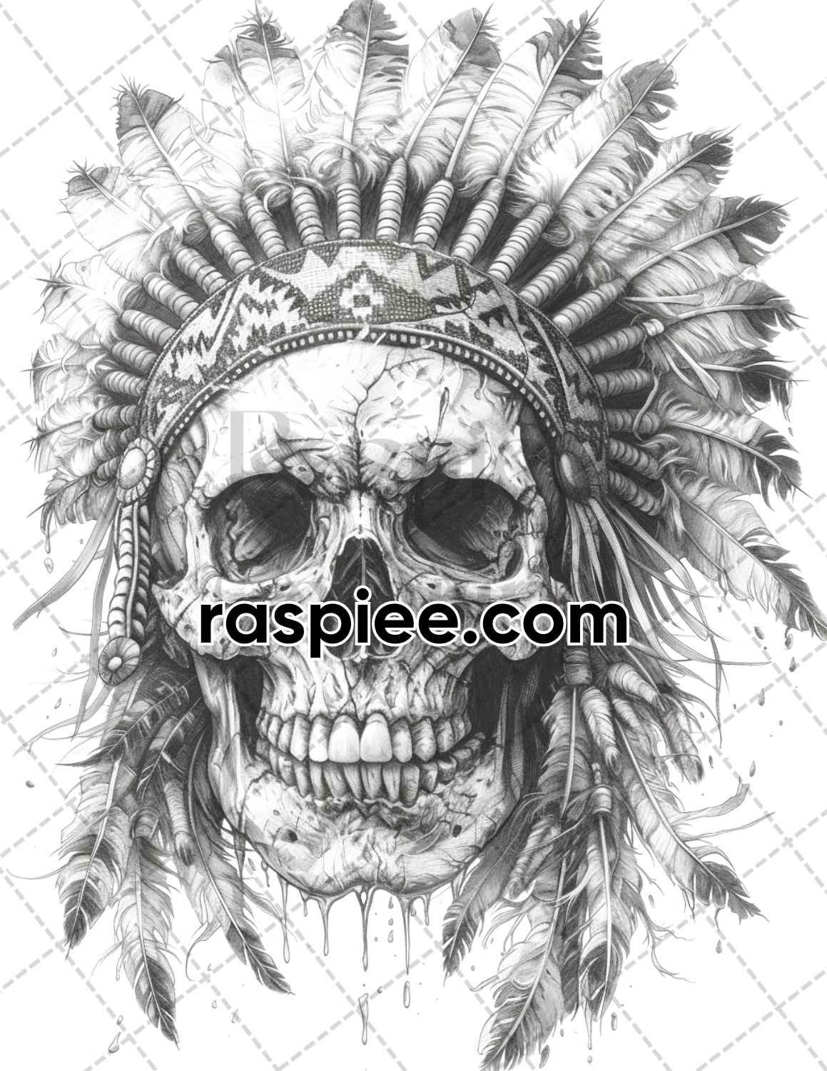 95 Skull Art Grayscale Adult Coloring Pages, Printable PDF Instant Download