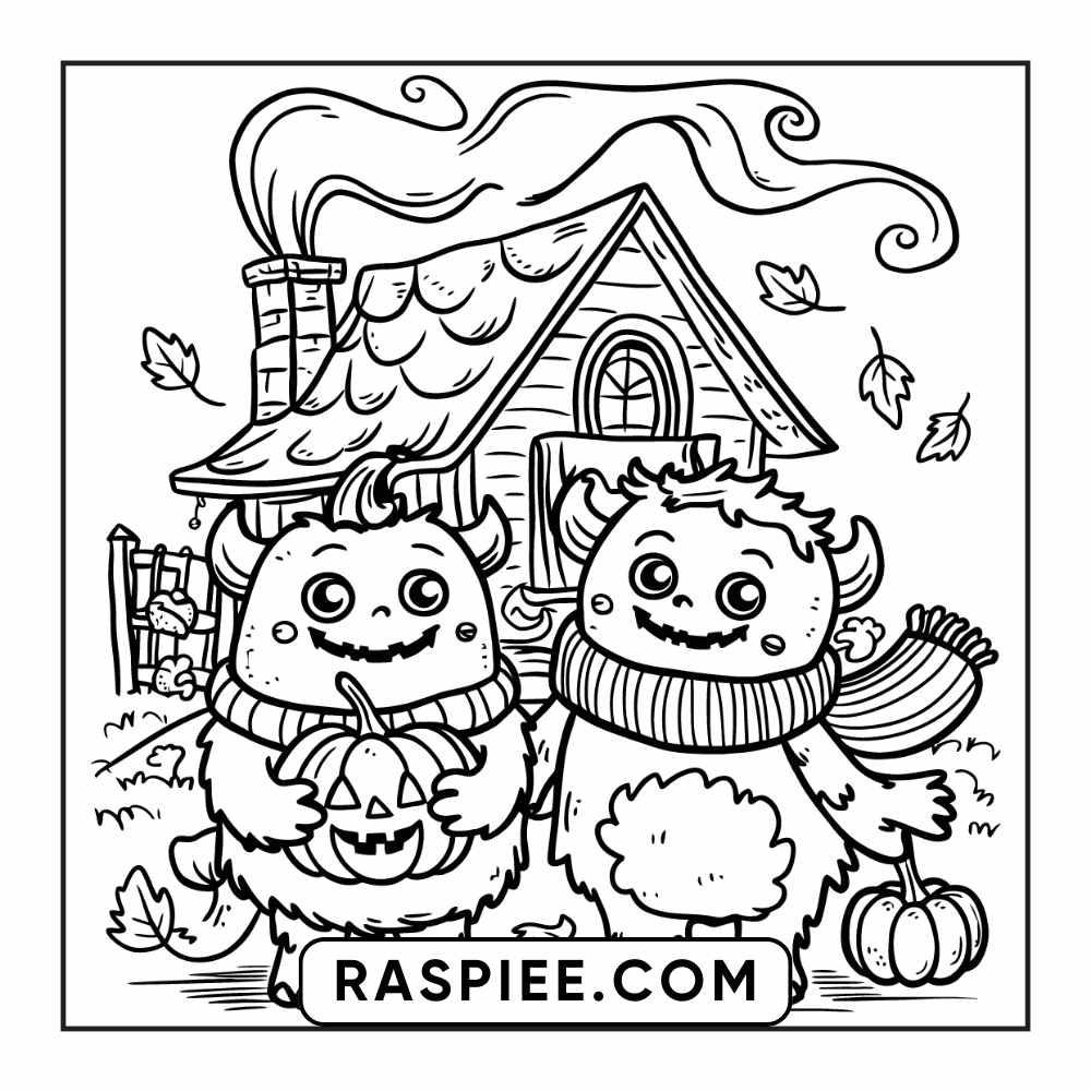 84 Cozy Halloween Bold & Easy Coloring Pages Printable PDF Instant Download