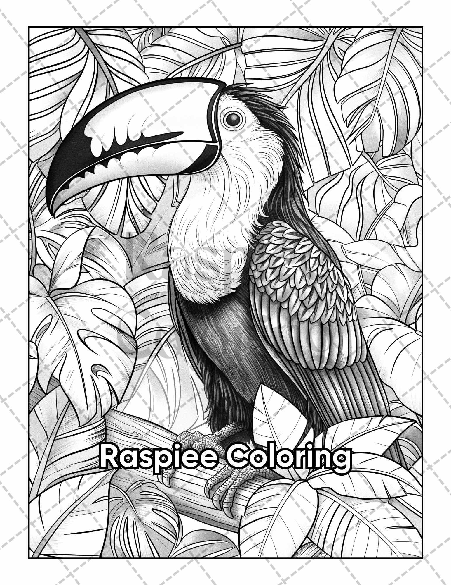 50 Beautiful Birds Adult Coloring Pages Printable PDF Instant Download