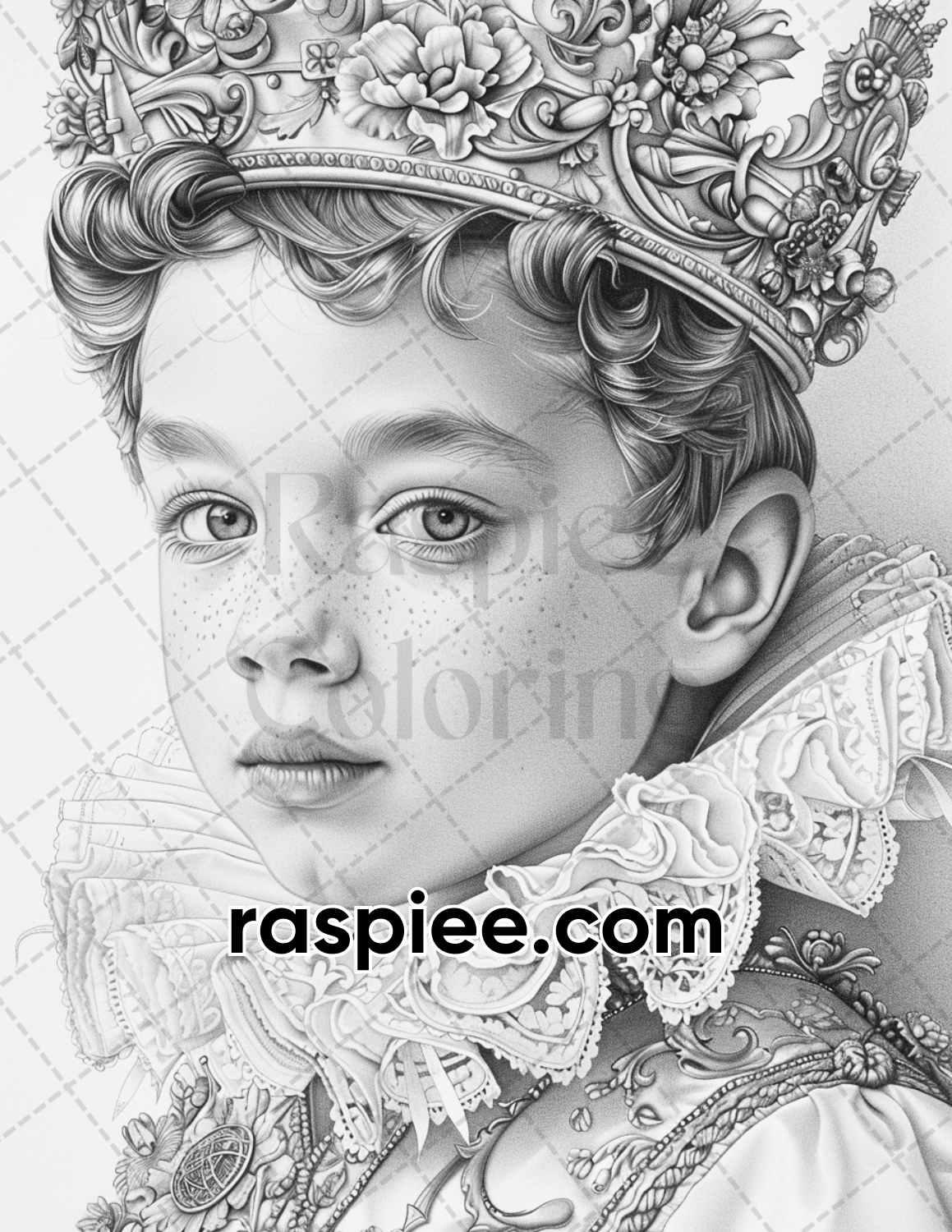 100 Elizabethan British Royal Portraits Grayscale Adult Coloring Pages, Printable PDF Instant Download