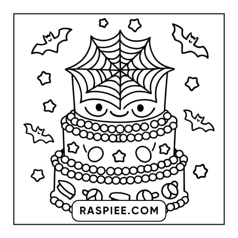 100 Bold and Easy Cute Halloween Coloring Pages Printable PDF Instant Download