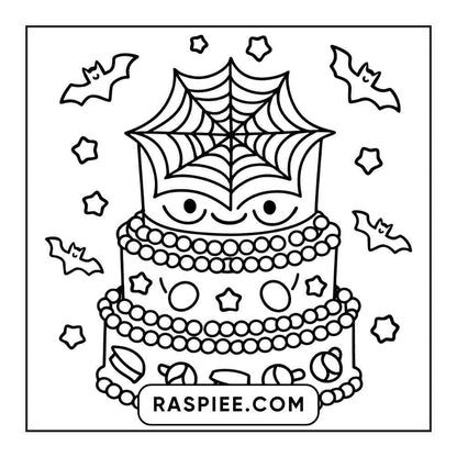 100 Bold and Easy Cute Halloween Coloring Pages Printable PDF Instant Download