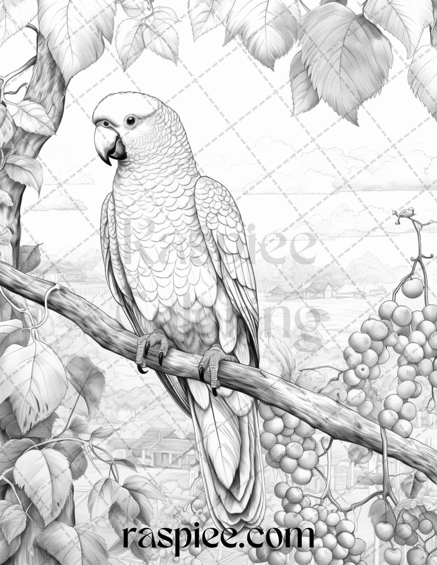 40 Farmstead Serenity Grayscale Coloring Pages Printable for Adults, PDF File Instant Download