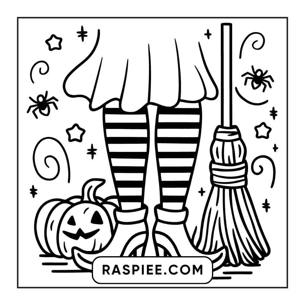 100 Bold and Easy Cute Halloween Coloring Pages Printable PDF Instant Download