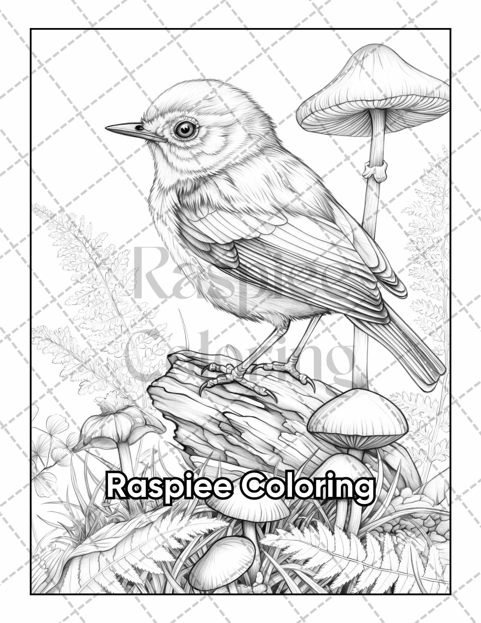 50 Beautiful Birds Adult Coloring Pages Printable PDF Instant Download