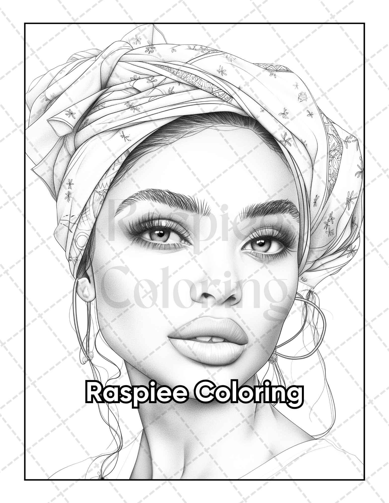 50 Black Women Portrait Coloring Pages for Adults Printable PDF Instant Download