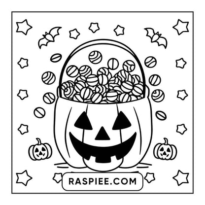 100 Bold and Easy Cute Halloween Coloring Pages Printable PDF Instant Download