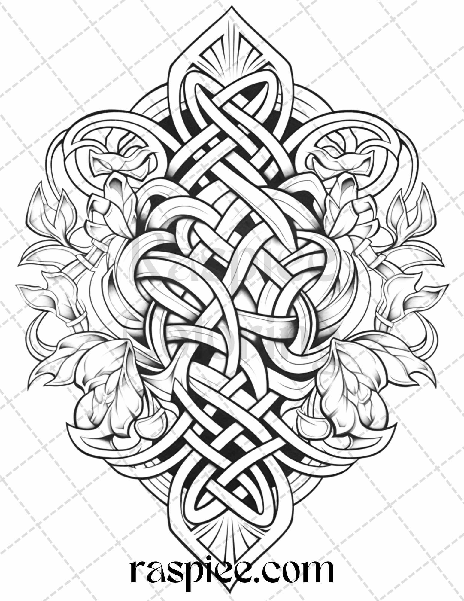 40 Beautiful Tattoos Grayscale Coloring Pages Printable for Adults, PDF File Instant Download