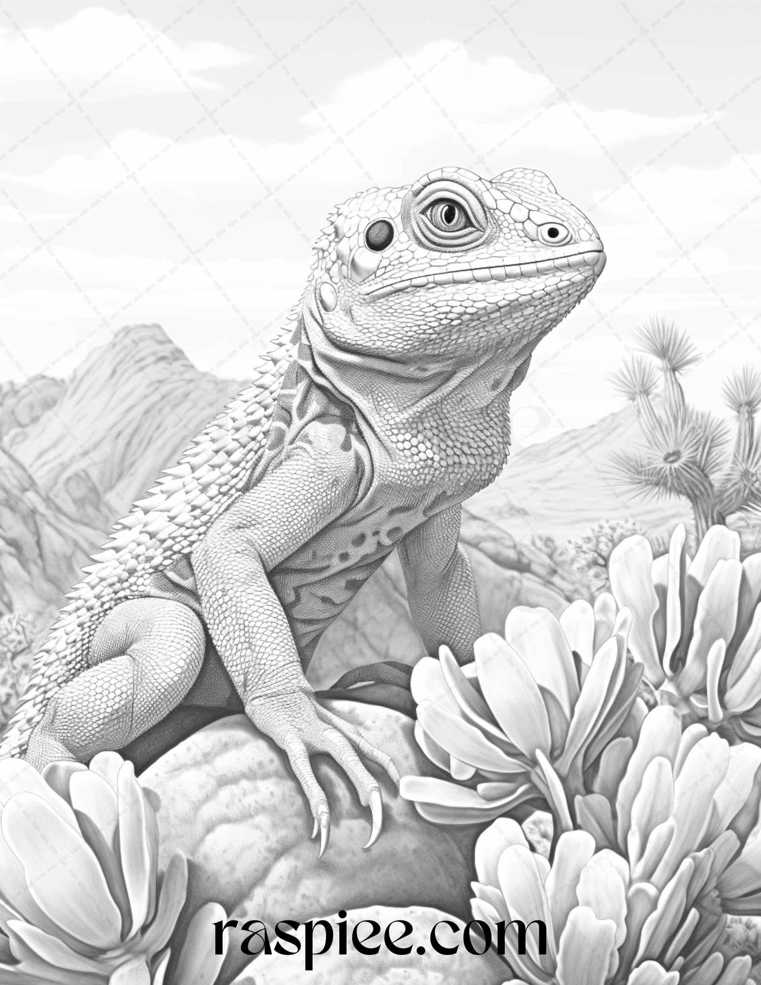 43 Desert Animals Grayscale Coloring Pages Printable for Adults, PDF File Instant Download