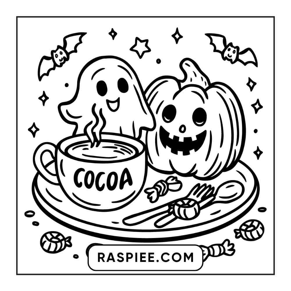 100 Bold and Easy Cute Halloween Coloring Pages Printable PDF Instant Download