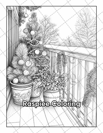 50 Balcony Garden Adult Coloring Pages Printable PDF Instant Download