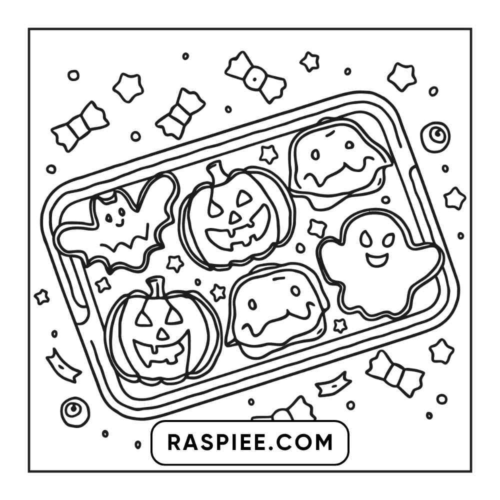 100 Bold and Easy Cute Halloween Coloring Pages Printable PDF Instant Download