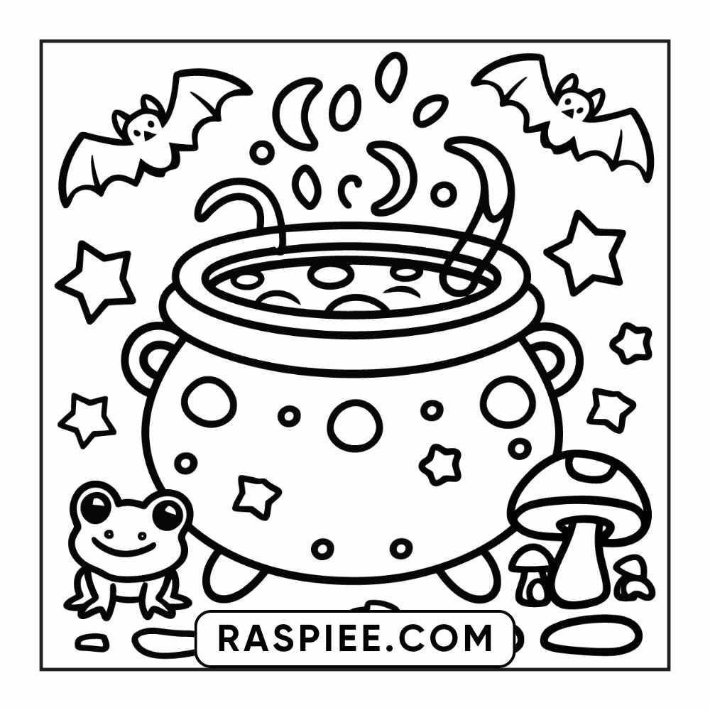 84 Cozy Halloween Bold & Easy Coloring Pages Printable PDF Instant Download