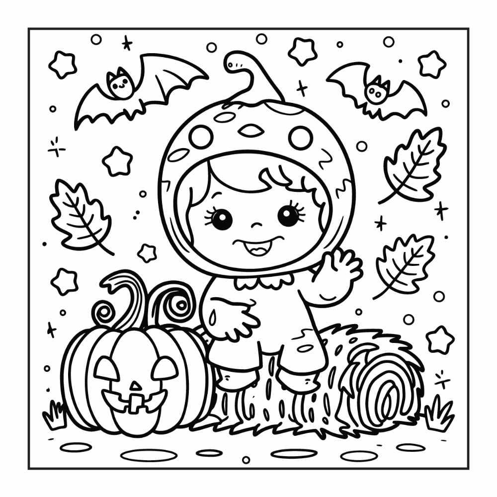 84 Cozy Halloween Bold & Easy Coloring Pages Printable PDF Instant Download