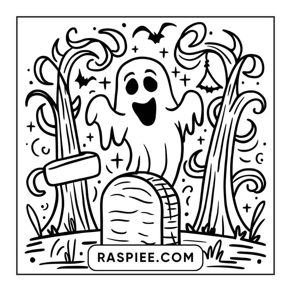 100 Bold and Easy Cute Halloween Coloring Pages Printable PDF Instant Download