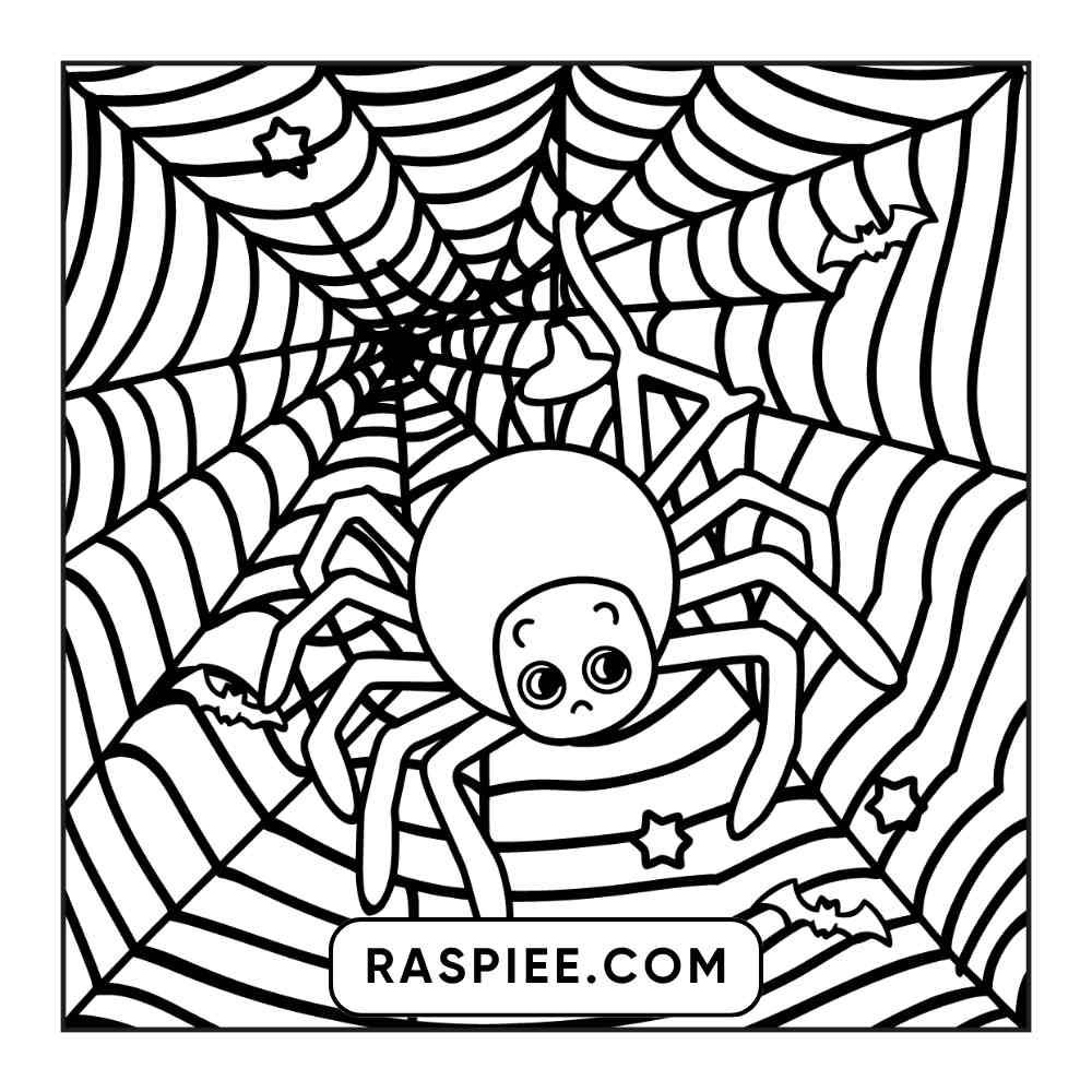 100 Bold and Easy Cute Halloween Coloring Pages Printable PDF Instant Download