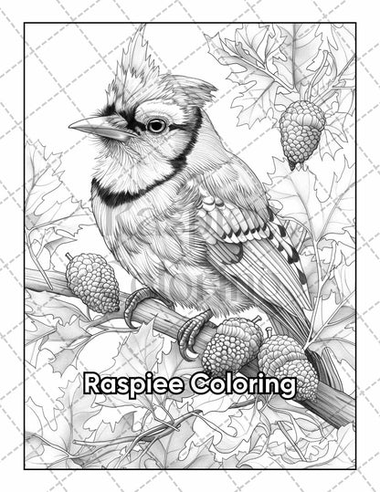 50 Beautiful Birds Adult Coloring Pages Printable PDF Instant Download