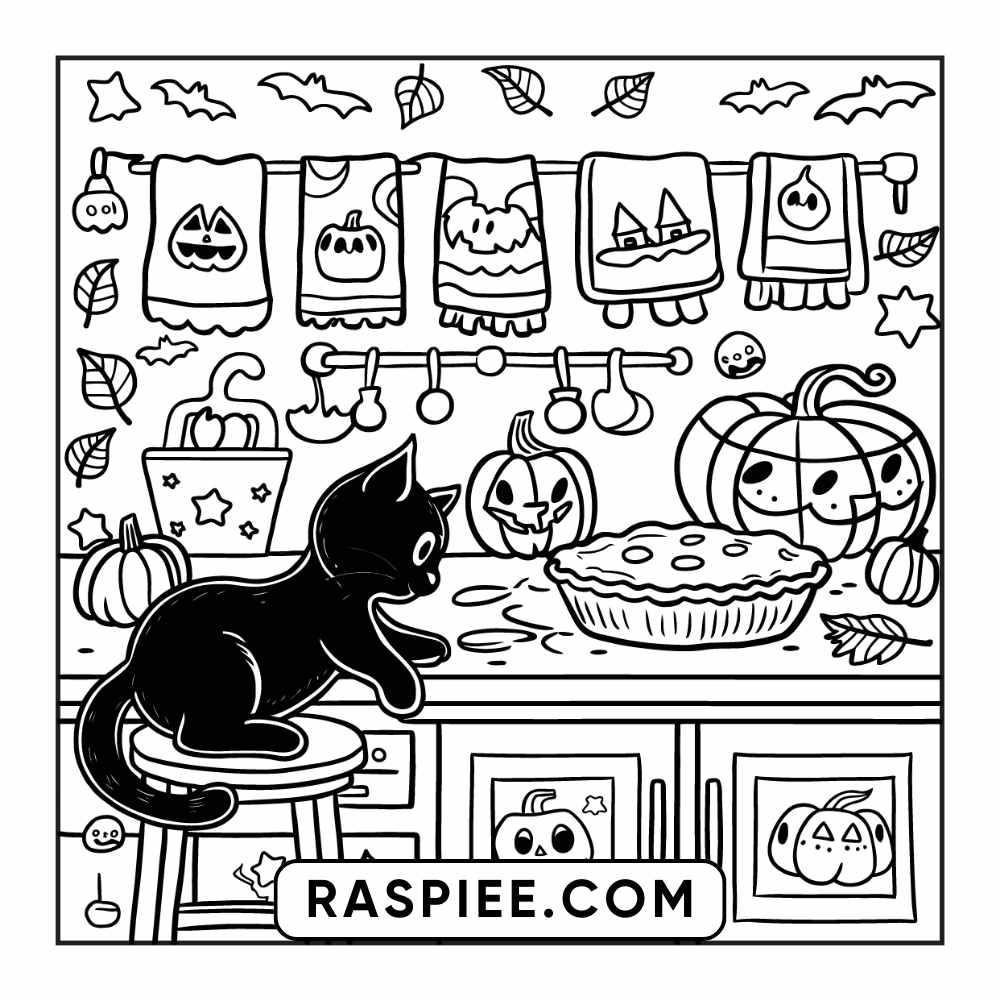 84 Cozy Halloween Bold & Easy Coloring Pages Printable PDF Instant Download