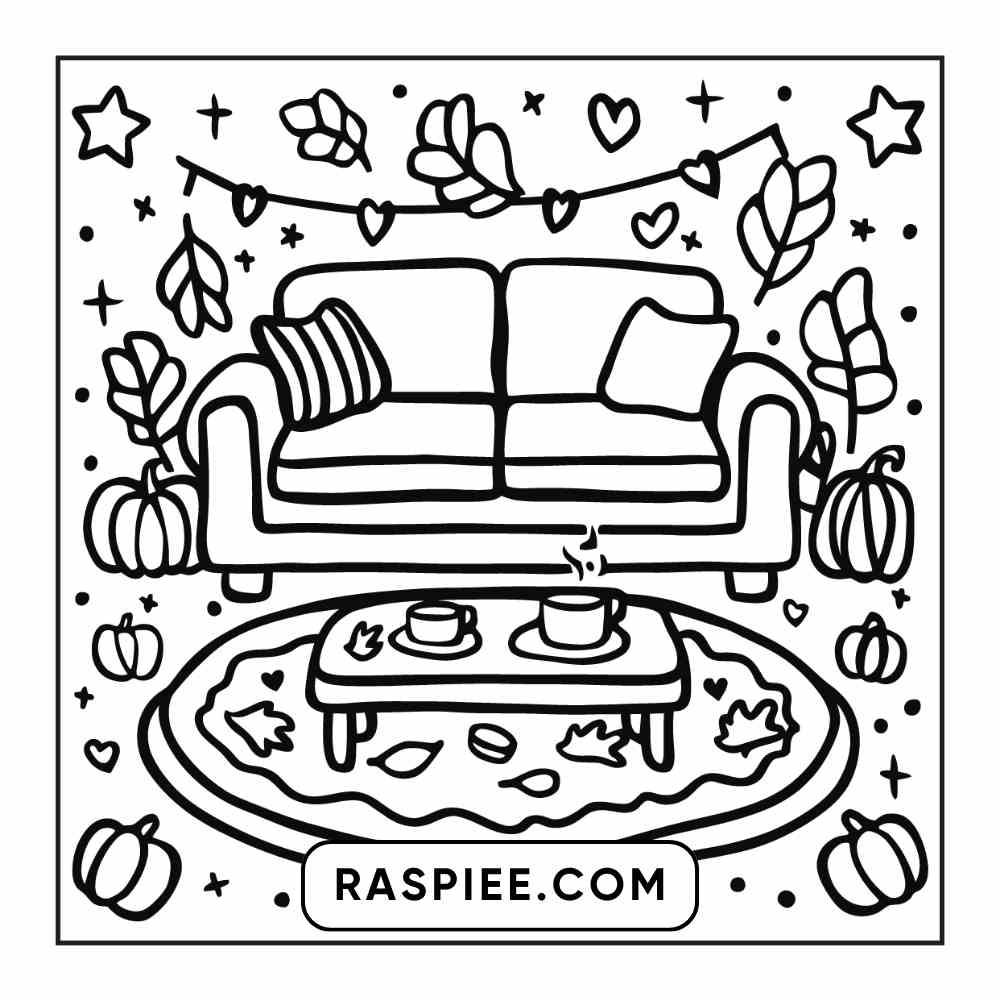 114 Cozy Autumn Bold & Easy Coloring Pages PDF Printable Instant Download