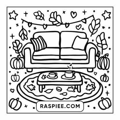 114 Cozy Autumn Bold & Easy Coloring Pages PDF Printable Instant Download