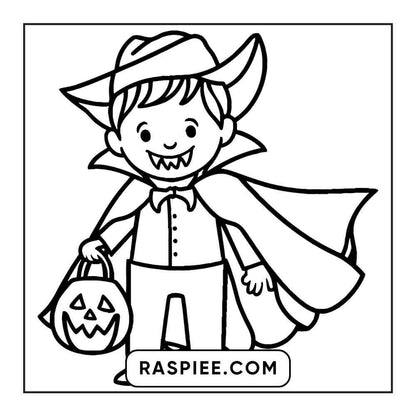 100 Bold and Easy Cute Halloween Coloring Pages Printable PDF Instant Download