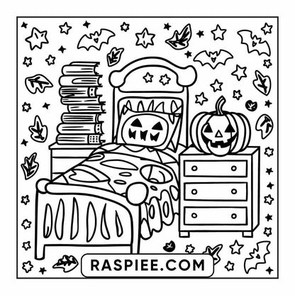 84 Cozy Halloween Bold & Easy Coloring Pages Printable PDF Instant Download