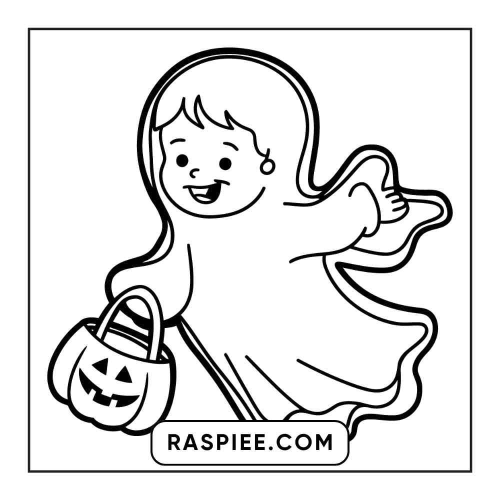 100 Bold and Easy Cute Halloween Coloring Pages Printable PDF Instant Download