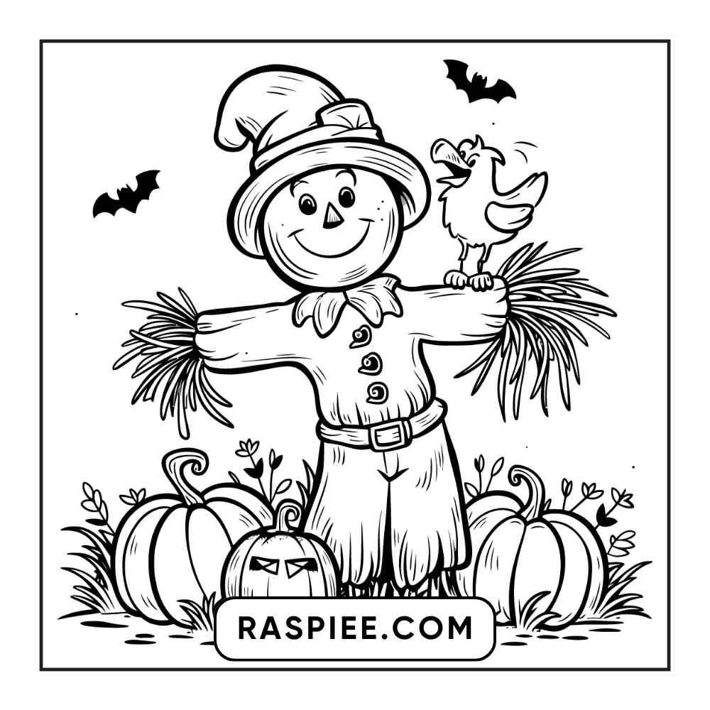 100 Bold and Easy Cute Halloween Coloring Pages Printable PDF Instant Download