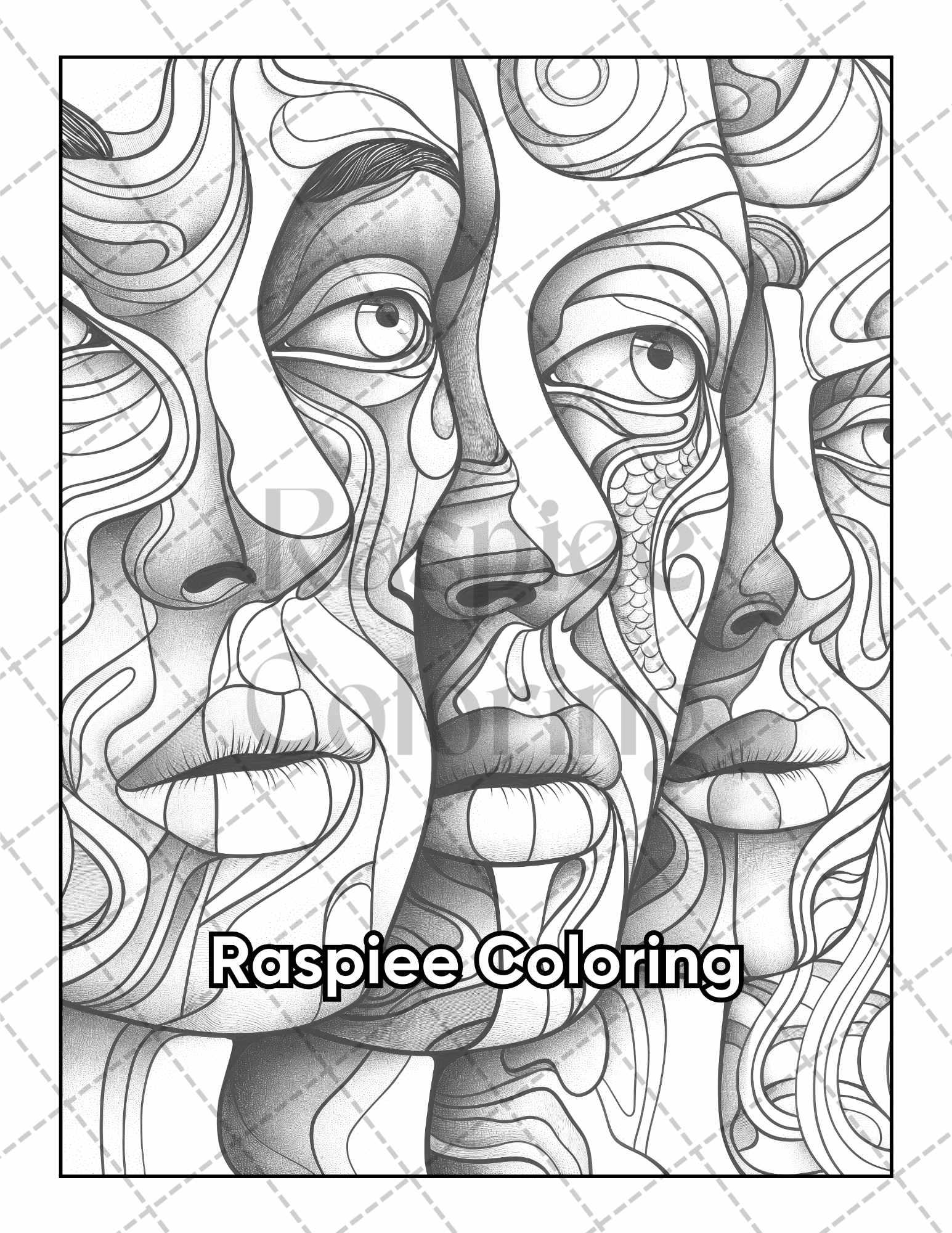 50 Abstract Art Adult Coloring Pages Printable PDF Instant Download