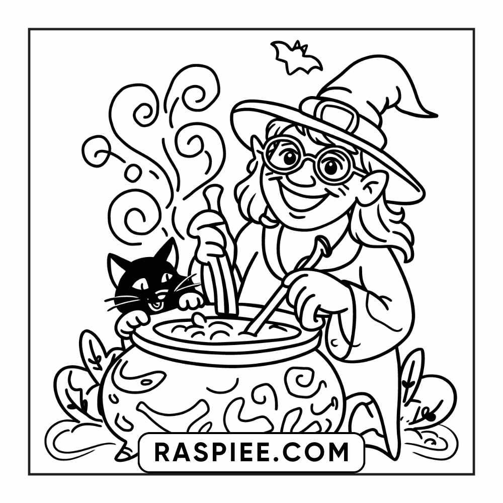 84 Cozy Halloween Bold & Easy Coloring Pages Printable PDF Instant Download