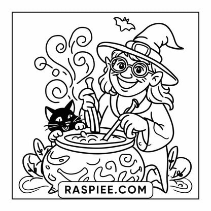 84 Cozy Halloween Bold & Easy Coloring Pages Printable PDF Instant Download