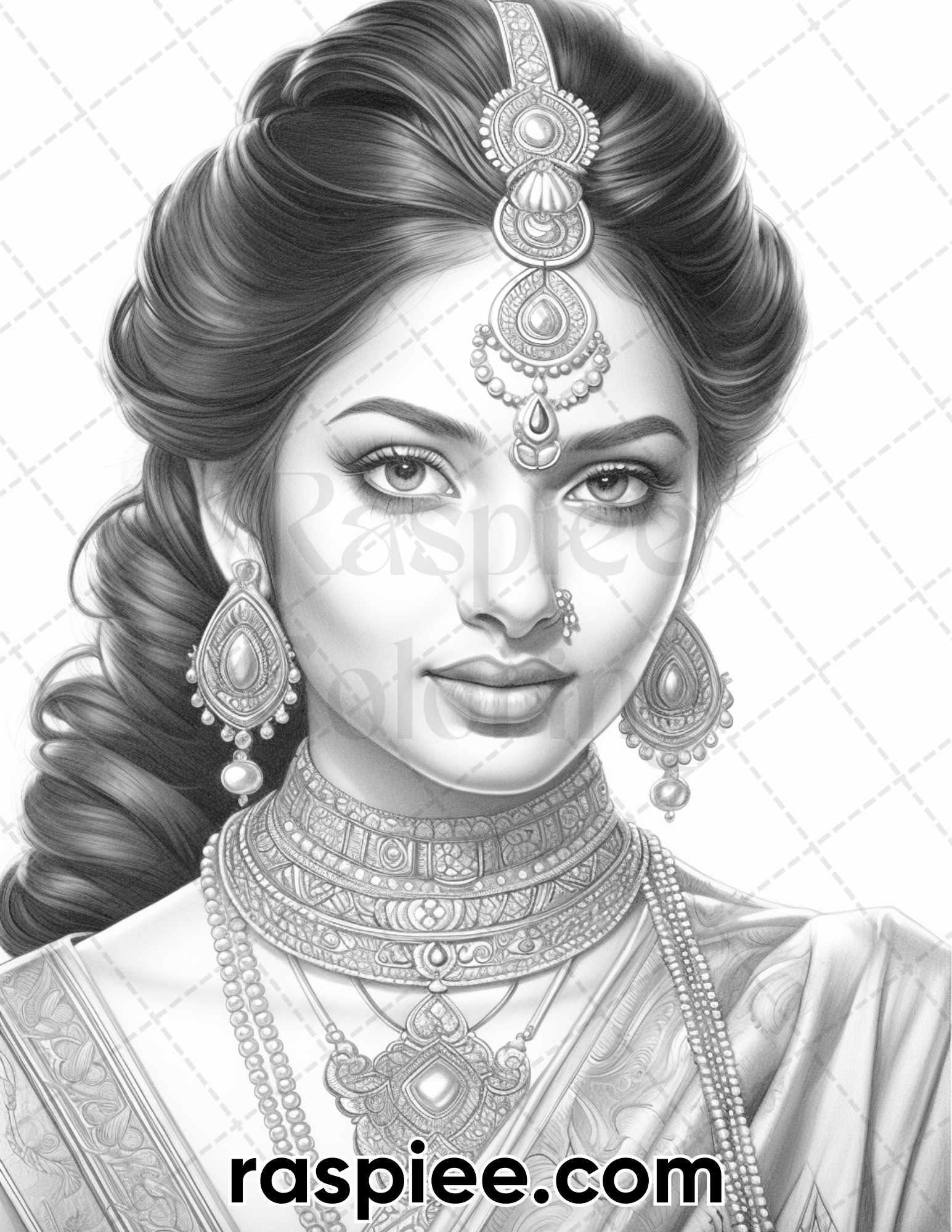 80 World Cultures Portraits Grayscale Adult Coloring Pages, Printable PDF Instant Download