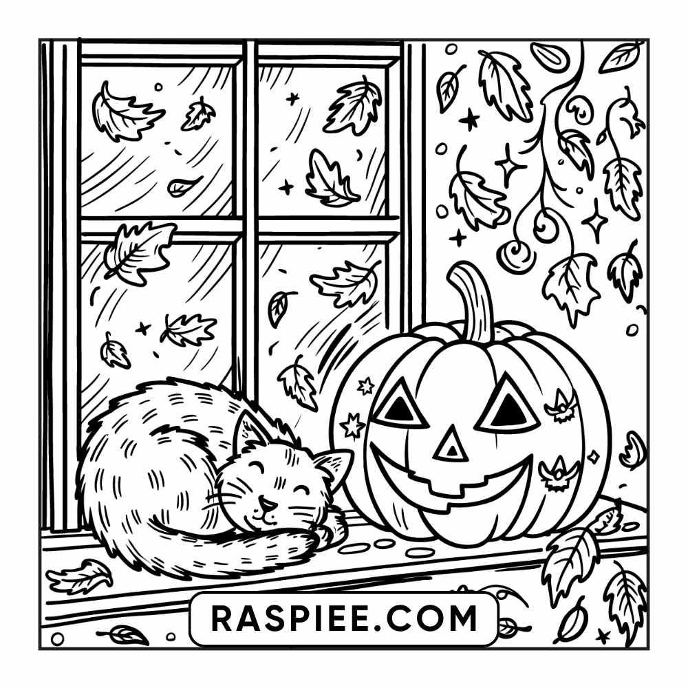 84 Cozy Halloween Bold & Easy Coloring Pages Printable PDF Instant Download