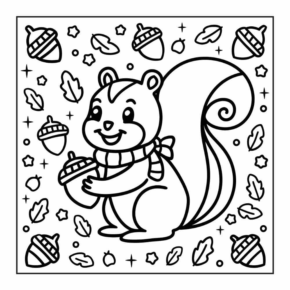 114 Cozy Autumn Bold & Easy Coloring Pages PDF Printable Instant Download