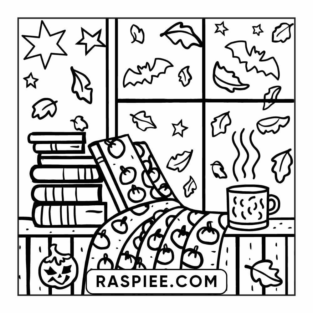 84 Cozy Halloween Bold & Easy Coloring Pages Printable PDF Instant Download