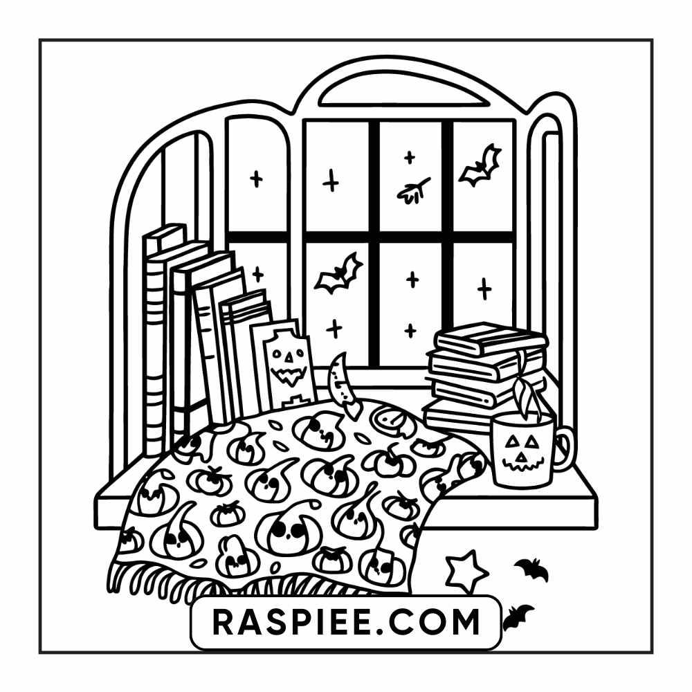 84 Cozy Halloween Bold & Easy Coloring Pages Printable PDF Instant Download