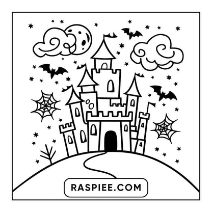 100 Bold and Easy Cute Halloween Coloring Pages Printable PDF Instant Download