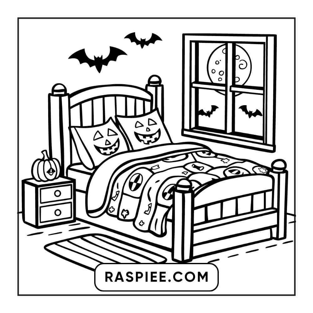 100 Bold and Easy Cute Halloween Coloring Pages Printable PDF Instant Download