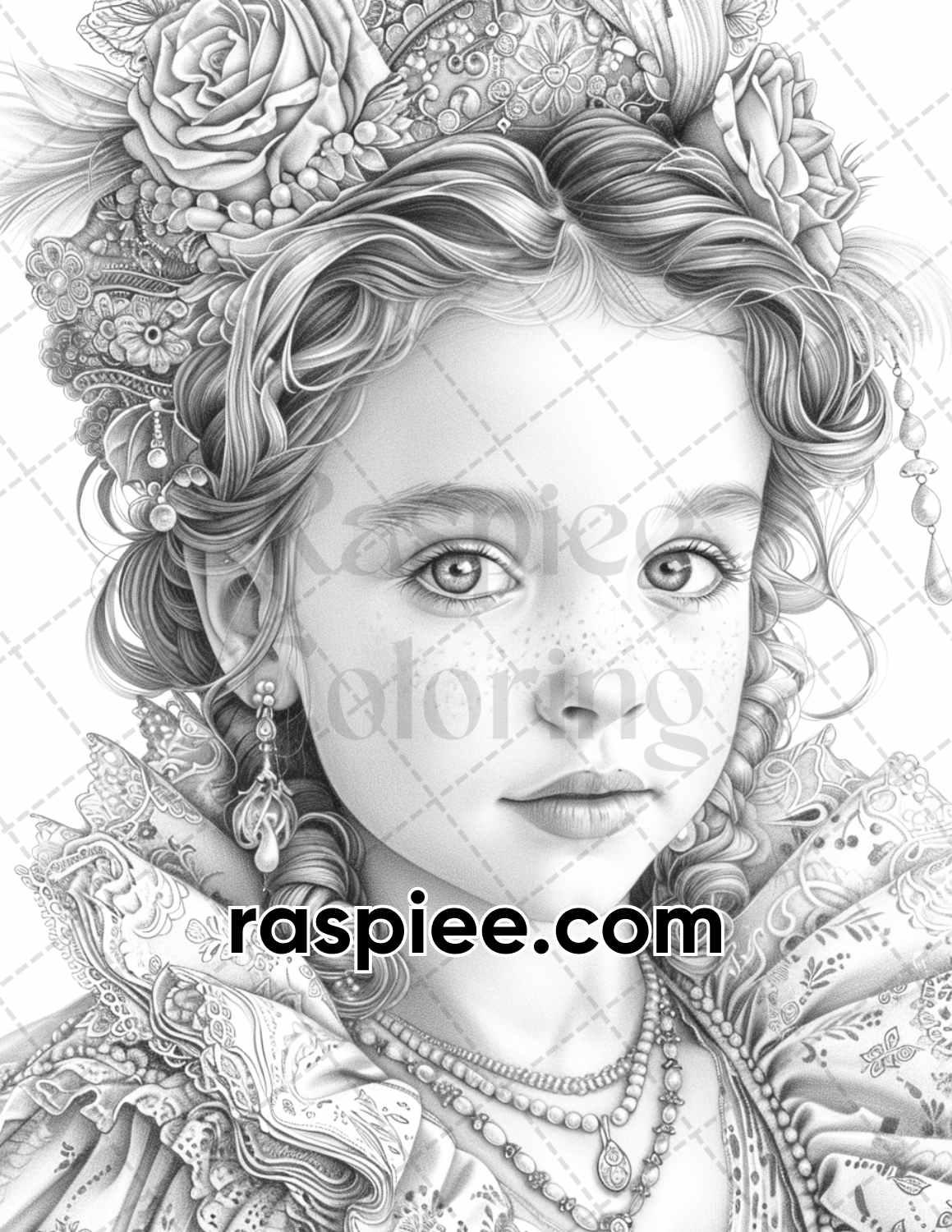 100 Elizabethan British Royal Portraits Grayscale Adult Coloring Pages, Printable PDF Instant Download