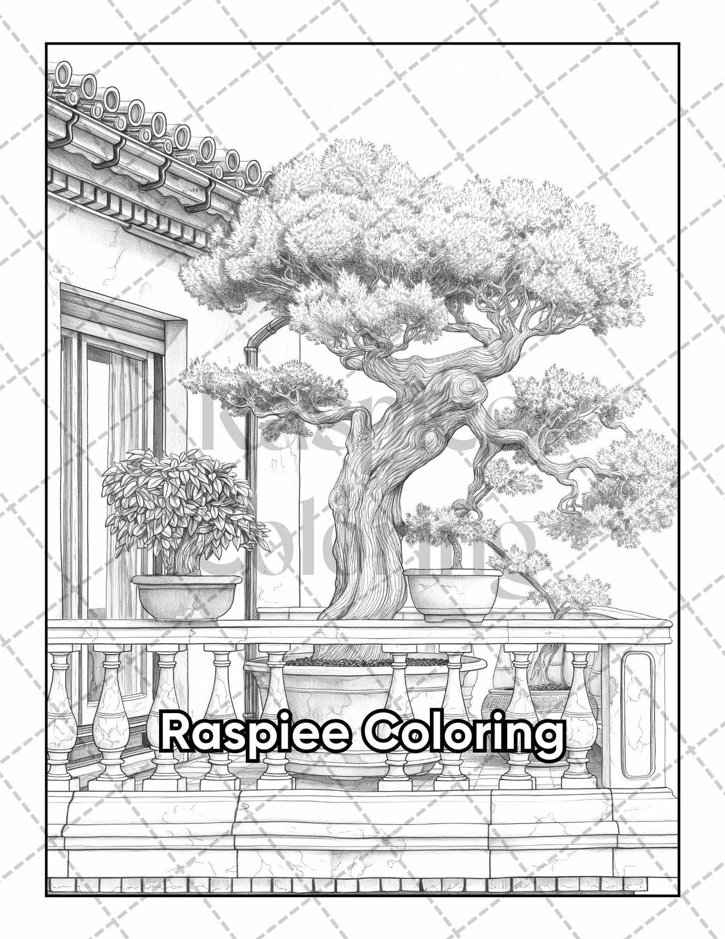 50 Balcony Garden Adult Coloring Pages Printable PDF Instant Download