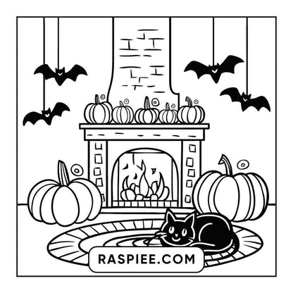 100 Bold and Easy Cute Halloween Coloring Pages Printable PDF Instant Download