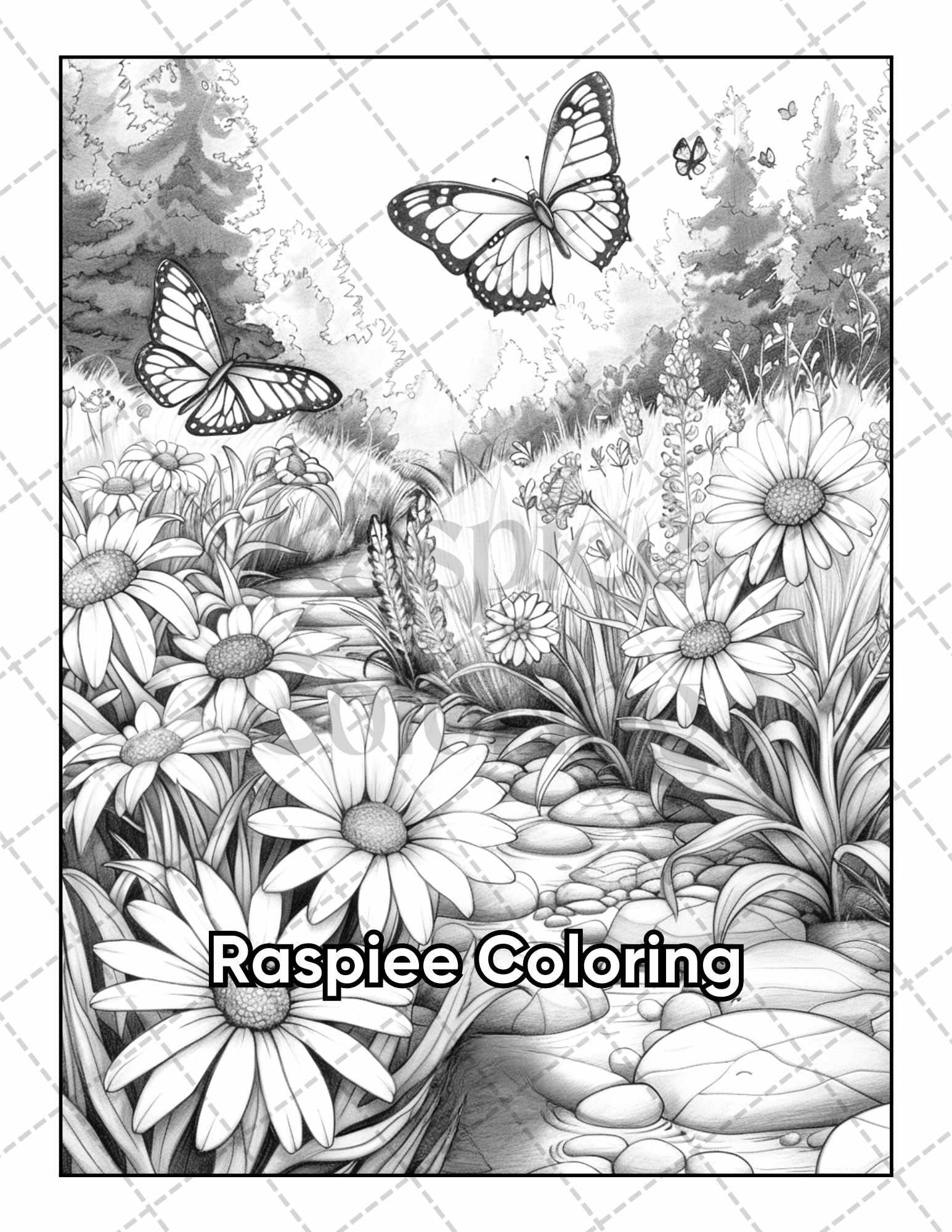 101 Relaxing Landscapes Grayscale Adult Coloring Pages Printable PDF Instant Download