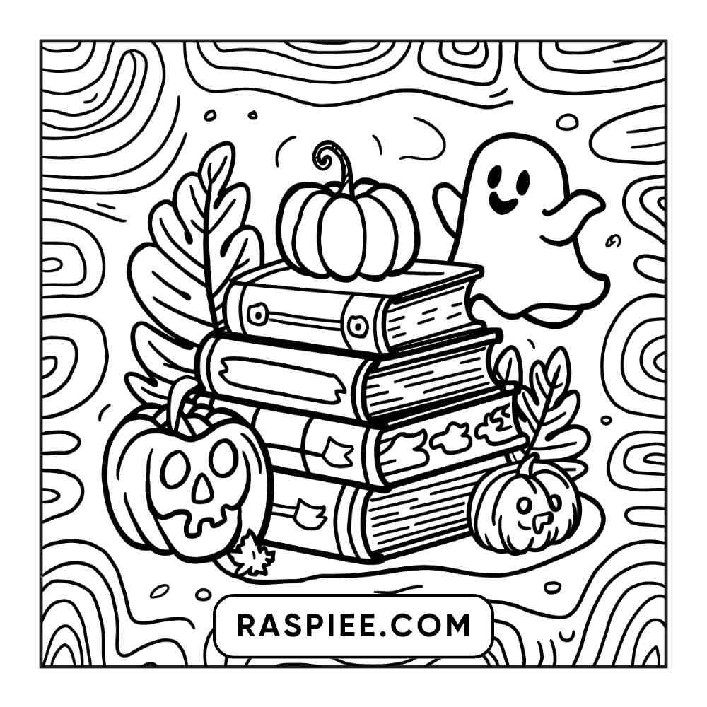 100 Bold and Easy Cute Halloween Coloring Pages Printable PDF Instant Download