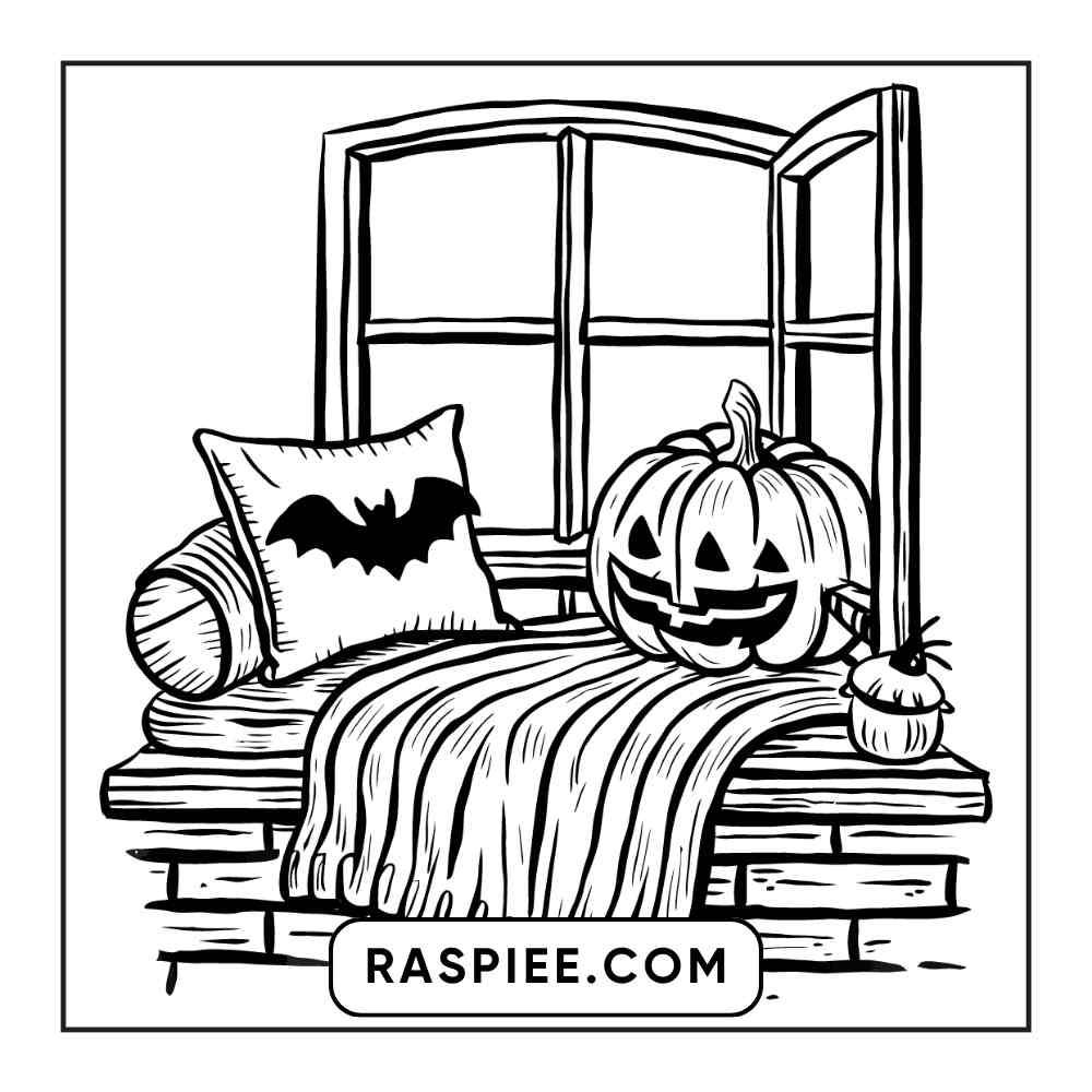 100 Bold and Easy Cute Halloween Coloring Pages Printable PDF Instant Download