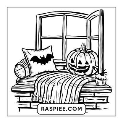 100 Bold and Easy Cute Halloween Coloring Pages Printable PDF Instant Download